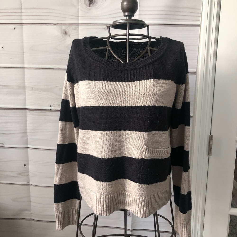 H&M Tan and Black striped sweater